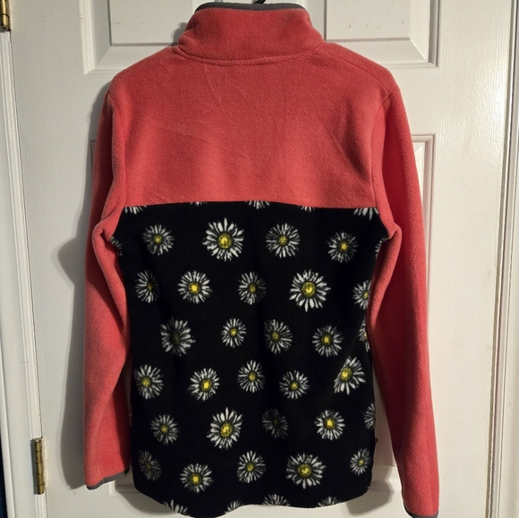 Simply Southern Floral Pullover Pink & Black Fleece, Size Small - Picture 3 of 8